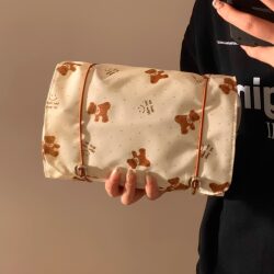 Cute Foldable Cosmetic Bag for Women, Portable Detachable Four-In-One Storage Bag, Large Capacity Travel Toiletry Bag