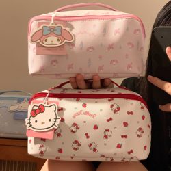 Sanrio Cosmetic Bag for Women, Portable Large-Capacity Hand-Held Skincare Product Partitioned Storage Travel Toiletry Bag 2025 New Model