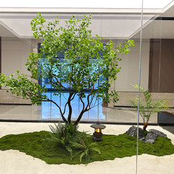 Large Artificial Tree, Horse-Dranker Tree, Fake Tree, Indoor Green Plant, Dry Landscape Decorative Plant, Landscape Shop Decoration, Floor-Standing Ornament