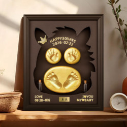 Baby Horse Hand and Foot Print Keepsake, Newborn Baby Hand and Foot Print Souvenir, Full Moon Ceremony, 100-Day Hand and Foot Print Photo Frame