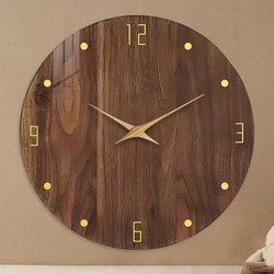 New Wood Grain Wall Clock for Living Room, Stylish Quartz Clock for Home Use, Simple and Creative, Light Luxury, Natural Wood Style, Elegant Clock