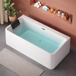 Japanese Acrylic Bathtub Double-Layer Insulation Seamless Integrated Home Use Adult Hotel Homestay Soaking Tub with Installation