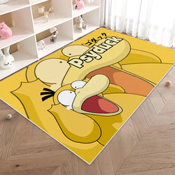 Duck-Themed Bedroom Bedside Rug, Children's Room Baby Crawling Mat, Pokémon Reading Area Living Room Crawling Rug