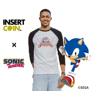 
Sonic long-sleeved T-shirt INSERT COIN SEGA Sega game peripherals genuine authorization