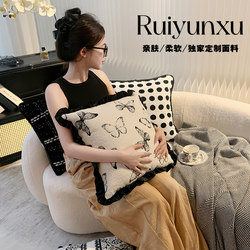 Nordic Style Chenille Pillow, Light Luxury Living Room Sofa Lumbar Pillow, All-Season Bedroom Headboard Cushion, Removable and Washable Pillow