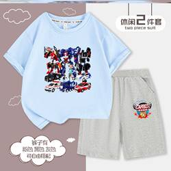 Kabao Car God Clothing Boys' Set Children's T-Shirt Pure Cotton Short-Sleeve Shorts Magical Friends 2026 New Trendy Style