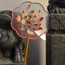 【Eight-Petal Round Fan Collection】Chinese Traditional Round Fan, Ancient Style, Children's Hanfu Dance Fan, Special Fan for Dancing, Summer Use