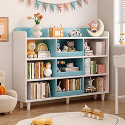 Bookcase Floor-Standing Children's Reading Area Storage Rack Student Books Home Storage Toy Storage Cabinet Bookshelf Grid Cabinet