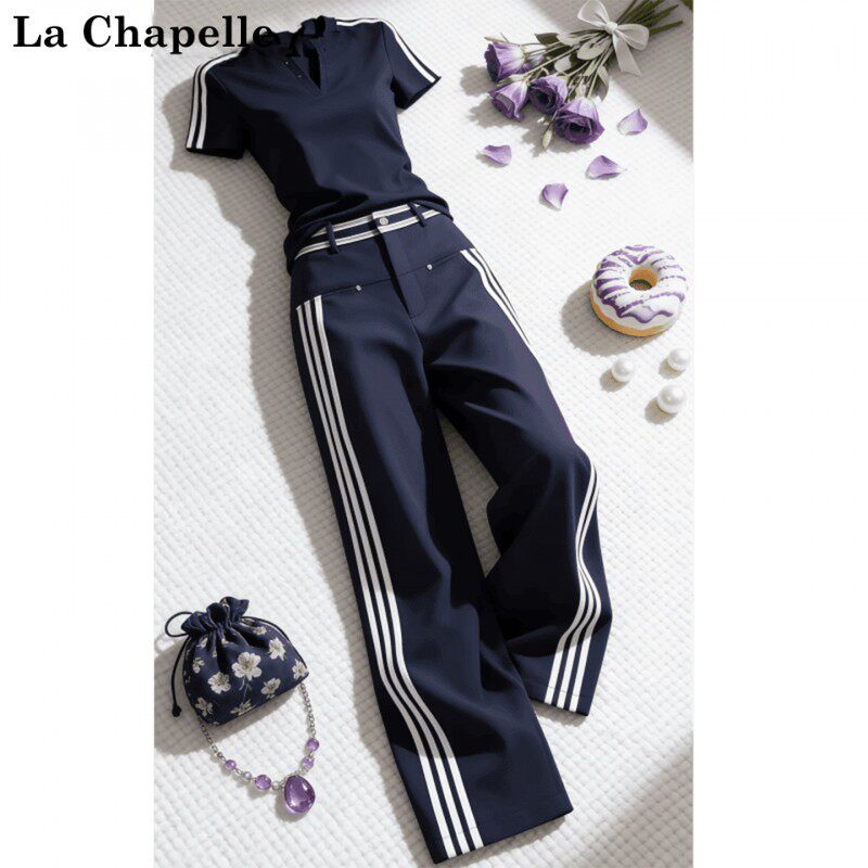 La Chapelle модный спортивный костюм для женщин — лето 2026, новая футболка с короткими рукавами, комбинезон