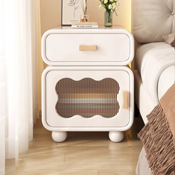 Bedside Table 2025 New French Cream Style Creative Solid Wood Bedroom Cabinet Girls' Small Children's Storage Cabinet