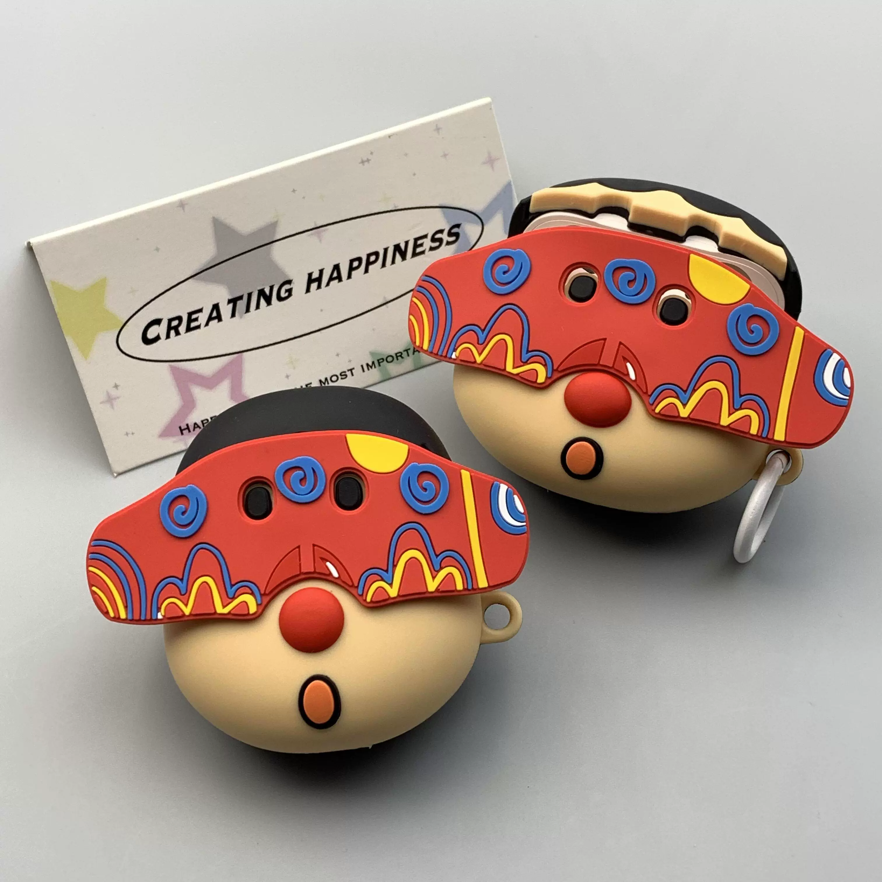 搞怪卡通阿祖面具胖虎适用苹果耳机保护套airpods4无线蓝牙耳机壳四代