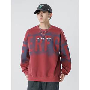 
Gradient color sweatshirt men's trendy brand ins spring and autumn loose round neck personalized inner wear new handsome long-sleeved outer T-shirt