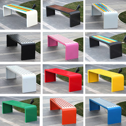 Park Benches, Outdoor Benches, Stainless Steel Wrought Iron, Anti-Corrosion Plastic Wood, Square, Community, Courtyard, Shopping Mall, Open-Air Benches, Long Benches