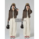 Wangjiayouyu's new versatile jeans slimming straight high waist wide-leg pants women's trousers
