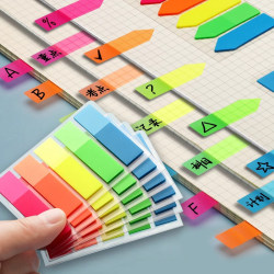 Sticky Notes, Index Tabs, Writable Marking Strips, Plastic Bookmarks, Markers for Students, Transparent Page Markers, Fluorescent Film, Colorful Trendy Sticky Notes, Strong Adhesive, Reusable Classification Paper