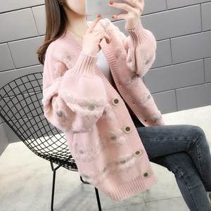 针织开 衫外套女2025年新款春秋薄款宽松百搭洋派慵懒风上衣毛衣