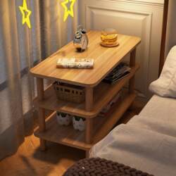 Bedside Table, Small Bedroom Bedside Table, Solid Wood Legs, Living Room Sofa, Small Side Table, Coffee Table, Multi-Layer Storage Rack