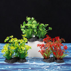 Micro landscape fish tank landscaping plastic aquatic plants submerged ornaments lazy aquarium scenery fake flowers and plants small