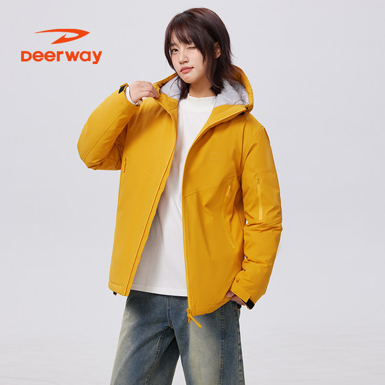 
Delhui winter thickened warm cotton coat couple's cotton jacket outdoor windproof and cold-proof locking temperature and heat storage cotton coat jacket for men