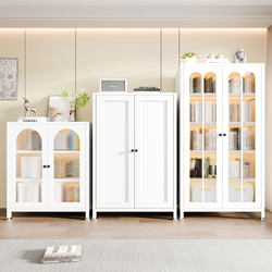 Dust-Proof Bookshelf, Steel Bookcase, Storage Cabinet, Integrated Wall-Mounted Storage Cabinet, Living Room Display Cabinet, Floor-Standing Children's Storage Cabinet