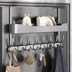 Over-The-Door Hook Clothes Rack, No-Drill Hat Storage Hanger, Wall-Mounted Kitchen and Bedroom Storage Solution