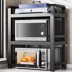 Retractable Kitchen Microwave Shelf Storage Rack Multi-Functional Household Countertop Rice Cooker Oven Storage Bracket