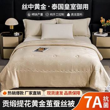 Class A cotton satin jacquard gold silk quilt super soft spring and autumn quilt thickened warm winter quilt A3