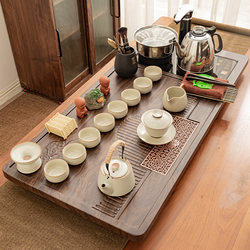 Complete Tea Set with Automatic Kettle and Integrated Tea Tray for Home Use in the Living Room, Modern and Simple Kung Fu Tea Table
