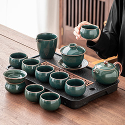 2025 New Model Ge Kiln Tea Set for Home Use, Light Luxury, High-End, Complete Set for Making Tea, Kung Fu Teapot and Tea Cups