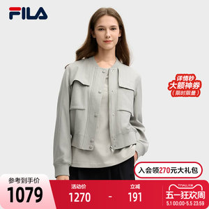 
FILA official women's woven jacket 2025 spring new fashionable casual and comfortable baseball collar top