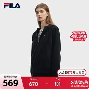 
FILA Official Women's Knitted Hooded Jacket 2024 Winter New Fashion Casual Simple Loose Top