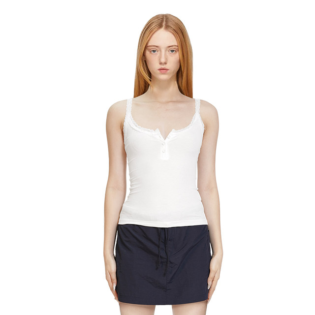 BM top suspender vest lace lace sweet and spicy 2025 summer new style for women inside and outside wearing suspender vest with chest pad