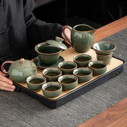 Geyao Kung Fu Tea Set Home 2025 New Office Drinking Tea Cover Bowl Teapot Tea Cup Set