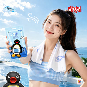 有点淘气X Pingu冰感降温湿巾小毛巾0酒精瞬时降温-5℃共20条装