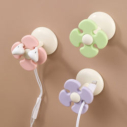 Flower-Shaped Cable Organizer for Desktop Data Cables, Mobile Phone Charging Cable Holder, No-Drill Anti-Tangle Storage Solution