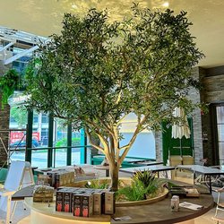 Simulated Olive Tree, Bionic Green Plants, Large Artificial Trees, Scandinavian Style Floor-Standing Indoor and Outdoor Decoration and Landscaping Ornaments Package