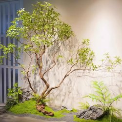 Artificial Horsewood Hanging Bell Plant for Landscape, Window Display, Indoor and Outdoor Green Plant Decoration, Large Fake Tree Set