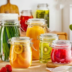 Glass Sealed Jar, Food-Grade, for Kitchen Pickles, Kimchi, Miscellaneous Grains Storage, Dry Goods, Pickles Storage Jar, Empty Small Bottle