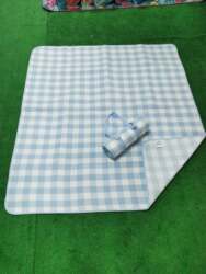 Factory Direct Sales Outdoor Tcm Blue Checkered Acrylic Cloth Beach Picnic Mat Moisture-Proof Tent Camping Mat with Waterproof Bottom