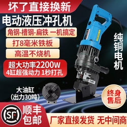 Electric Hydraulic Punching Machine for Angle Iron, Angle Steel, Portable Small Punching Tool for Channel Steel, Stainless Steel, Photovoltaic Punching Tool