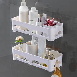 Bathroom Multifunctional No-Drill Storage Rack Toilet Wall-Mounted Suction Cup Toiletries Organizer