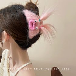Quirky Ugly Doll Hair Clip, Cute Claw Clip, Hair Accessory for the Back of the Head, Hairpin for Girls, Autumn and Winter Ugly-Cute Furry Hair Accessory