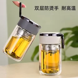 Ultra-Mini Double-Layer Glass Small Water Cup for Office, Men and Women, Compact, Portable, Pocket Cup, Anti-Fall, Heat-Insulating, High Temperature Resistant
