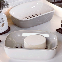 Light Luxury Soap Dish for Home Bathroom, Draining Soap Holder, Double-Layer Draining Large Soap Storage Rack, Laundry Soap Dish