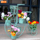 Creative European bicycle iron flower stand balcony flower stand pothos flower pot stand home gardening climbing pergola white