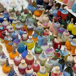 Exquisite Small Tea Table Ornaments, Small Vases, Retro Chinese-Style Living Room Tabletop Mini Kiln-Turned Porcelain Vases, Jingdezhen Ceramics