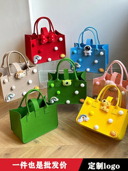 New Cartoon Felt Bag, Large-Capacity Tote Shopping Bag, Thickened Mommy Bag, Internet-Famous 100-Day Banquet Felt Gift Bag