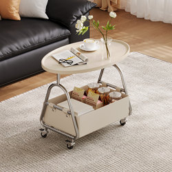 Living Room Sofa Side Table, Movable Coffee Table, Light Luxury and High-End Feel, Creative Bedside Side Cabinet, Small Table, Storage Shelf