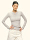 Aaisup American Henry Neck Long Sleeve T-shirt for Women 2025 Spring New Hot Girls Slim and Slim and Versatile Base Shirt