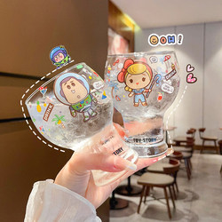Buzz Lightyear Beer Mug Glass Cup Household Large-Capacity Water Cup Girls' High-Value Cup Juice Cup Milk Cup